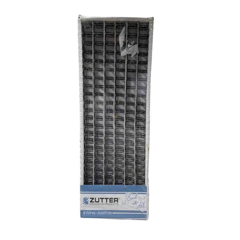 Zutter 6 Wire Pack NEW 1/2 Inch  Black Wire Binding Coils Acid Free